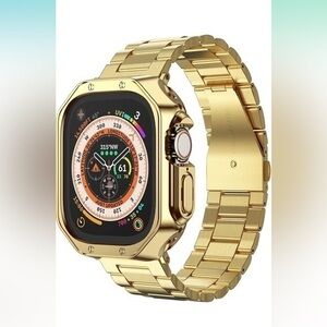 Gold Smartwatch with Metal Band